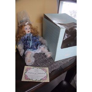 Crowne Doll Vintage New In Box Nib Girl Porcelain 80267 Blue Eyes